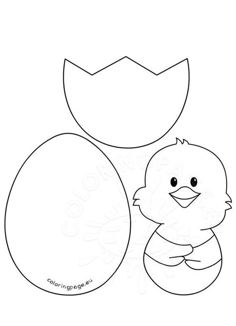 Easter Craft Patterns Chick And Egg Coloring Page