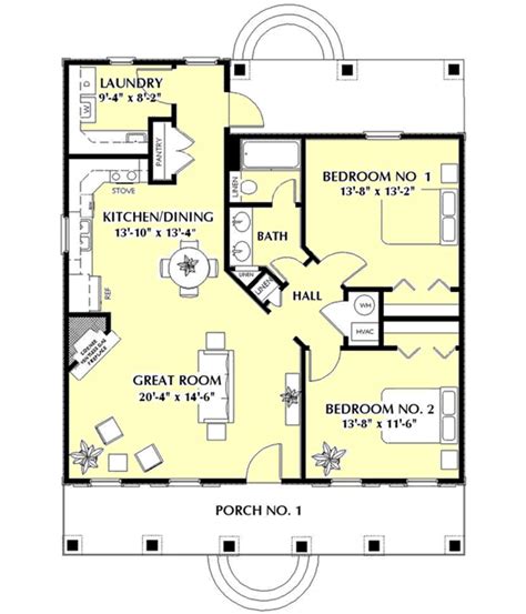 If small floor plan changes, such as enlarging a floor plan, modifying a bathroom and kitchen layout, adding plannum: Cottage Style House Plans - 1097 Square Foot Home , 1 ...