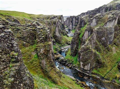Fjadrargljufur Canyon In Iceland Stock Photo Image Of Water