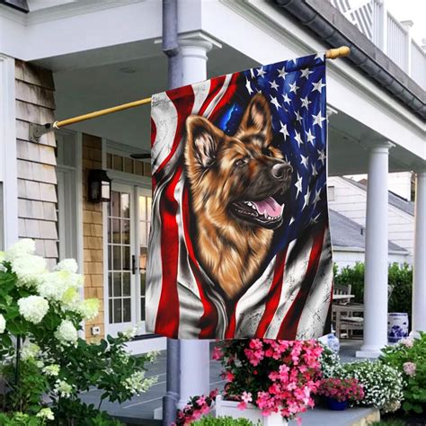 German Shepherd American Flag Flagwix