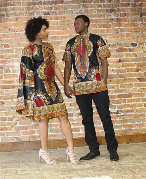 Dashiki Couple Set Etsy Camisas Africanas Trajes Africanos Atuendo Africano