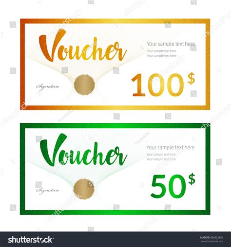 Voucher T Certificate Coupon Ticket Template Stock Vector Royalty