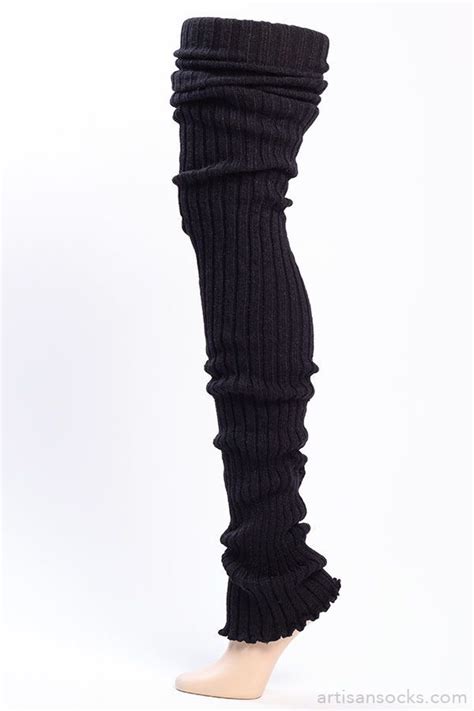 Black Thigh High Leg Warmers Ribbed Black Leg Warmers From Artisan