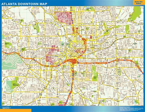 Atlanta Downtown Wall Map By Map Resources Mapsales Images And Photos