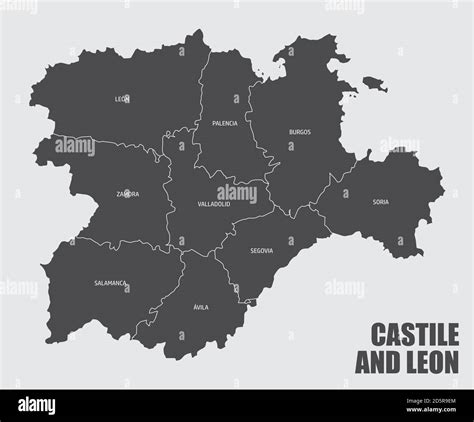 Mapa De Las Provincias De Castilla Y León Imagen Vector De Stock Alamy