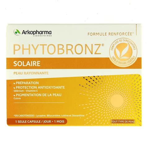 Phytobronz Solaire 30 Capsules Arkopharma Préparation Au Soleil