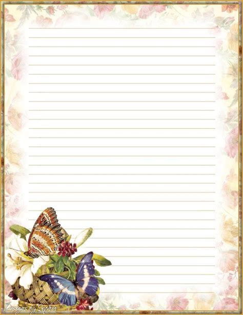Butterflies Free Printable Stationery Stationery Paper Printable