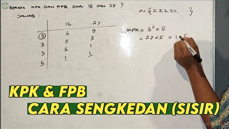 Cara Mudah Menghitung Kpk Dan Fpb Cara Sengkedan Cara Sisir Youtube