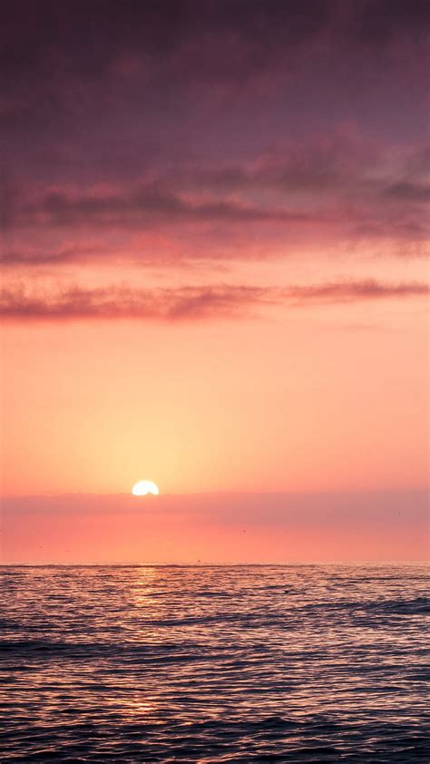 Sunset Sea Beach Sky Red Iphone 6 Wallpaper Download Iphone