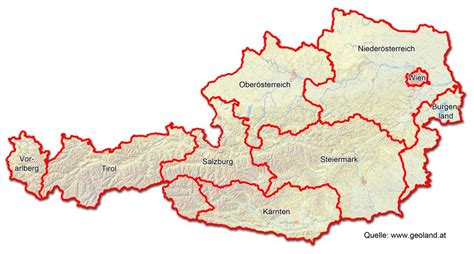 Interaktive karte der republik österreich in europa. Österreich