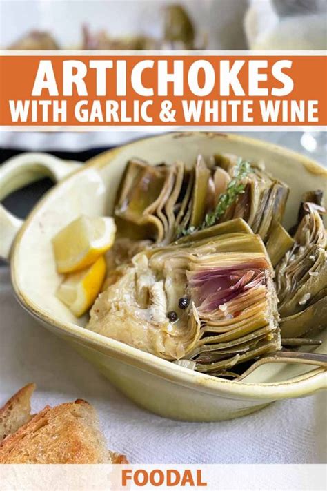 Artichokes Slow Cooked In Garlic And White Wine Recipe Foodal