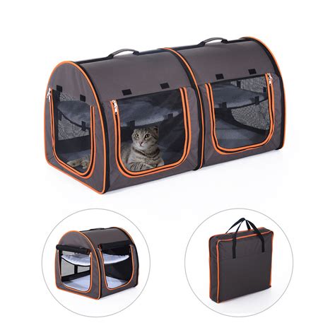 Large Portable Double Dog Cat Pet Carrier Kennel Bag Oxford Travel Car