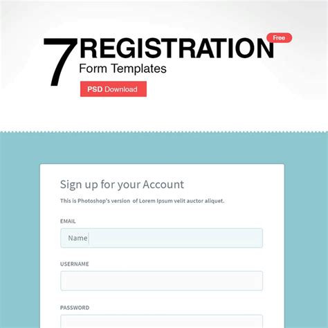 7 Free Registration Form Templates Psd Freebie No 108