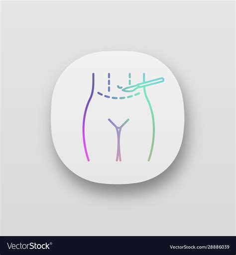 Tummy Tuck Plastic App Icon Royalty Free Vector Image