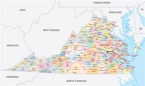 Virginia Counties Map Mappr
