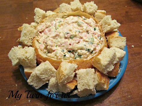 I like to use my mini food processor for this. My Turn for us: Easy Shrimp Dip in Bread Bowl