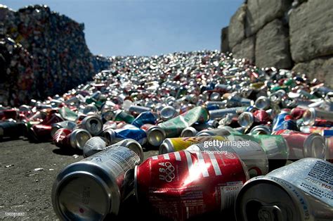Cans Sit In Piles At The Miramar Recycling Facility In San Diego