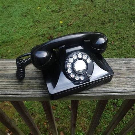 1950 Vintage Bakelite Rotary Dial Telephone In Black North Etsy