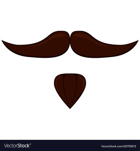 Colorful Cartoon Moustache Beard Set Royalty Free Vector