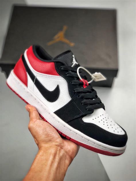 Air Jordan 1 Low ‘black Toe Black Red 553558 116 Sneaker Hello