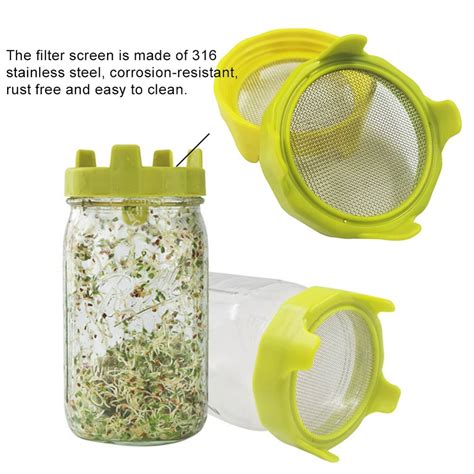Windfall Sprouting Lidsplastic Sprouting Jar Lids With Screen For Wide
