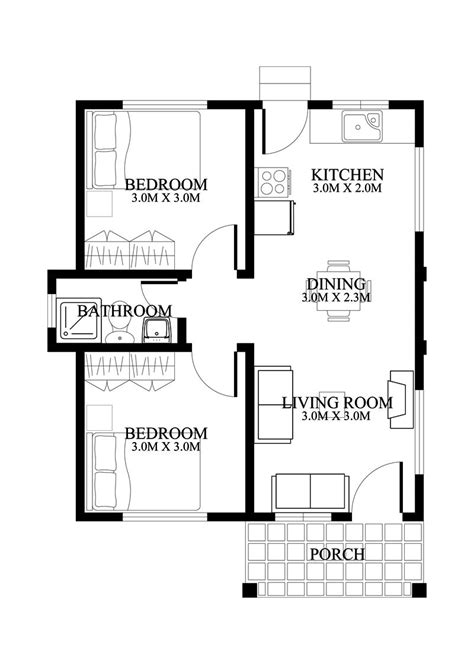5 Small And Simple 2 Bedroom House Designs With Floor Plans Small
