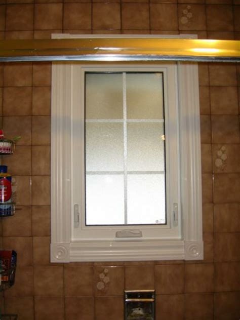 Frosted Bathroom Window In Shower With Muntins And Vinyl Casing Gnhe