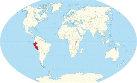 Perú Ubicación En El Mapa Del Mundo El Perú País En El Mapa Del Mundo