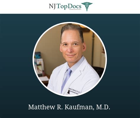 Dr Matthew Kaufman Of The Plastic Surgery Center Named Nj Top Doc