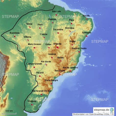 Stepmap Brasilien Landkarte F R S Damerika
