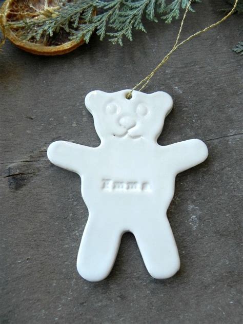 Personalized Bear Christmas Ornament Polar Bear Ceramic Etsy