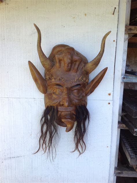 Horned Mask Devil Horn Mask Halloween Devil Mask Vintage Etsy