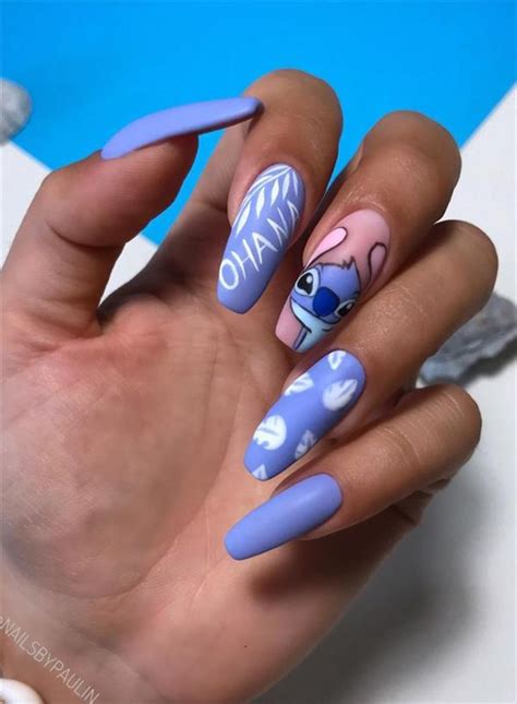 Nails Design Pretty Cartoon Nails With Acrylic Coffin