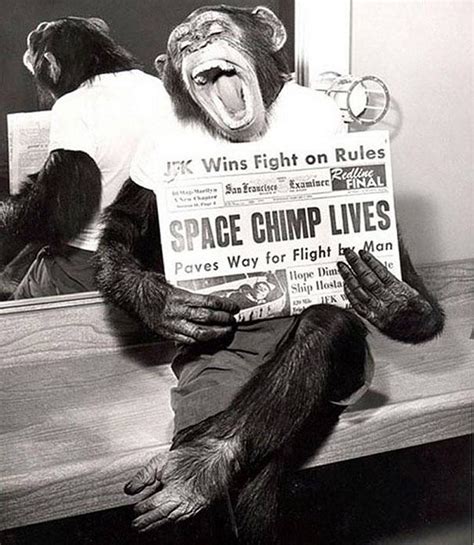 This is Enos, he was the chimp that orbited earth. Today was the