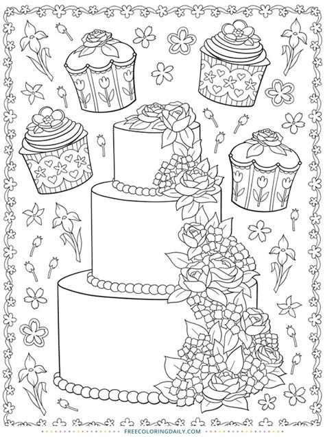 Wedding Cake Coloring Pages To Print