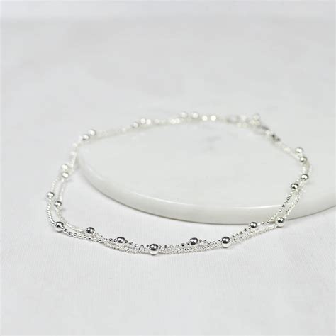 Double Bead Anklet By Peony Love