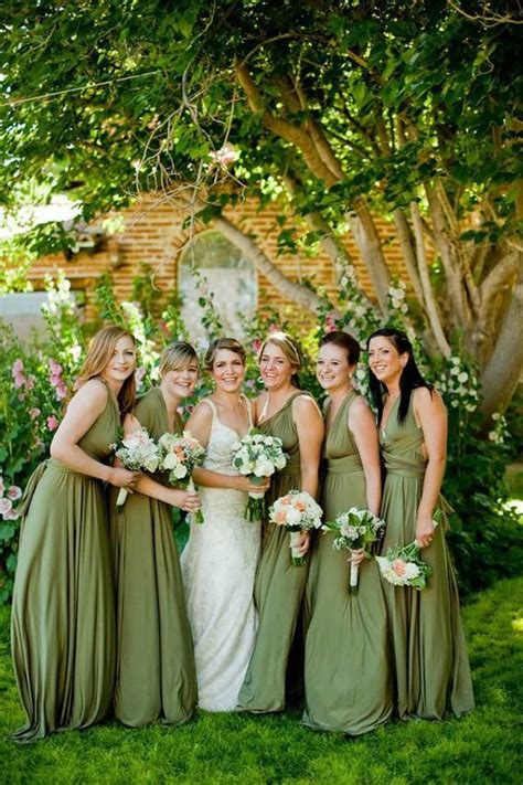 Long Short Moss Olive Green Bridesmaid Dress Infinity Dress
