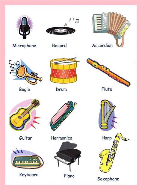 Learn English Vocabulary Through Pictures Musical Instruments Learn