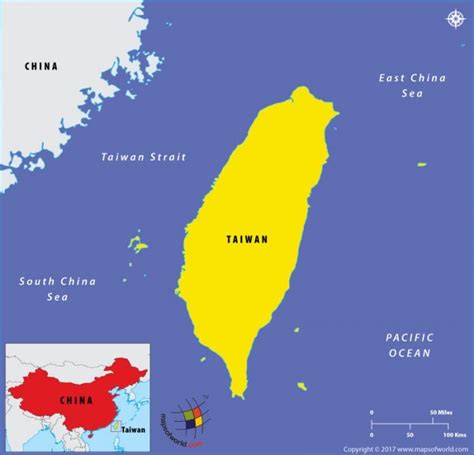 World Map Of China And Taiwan