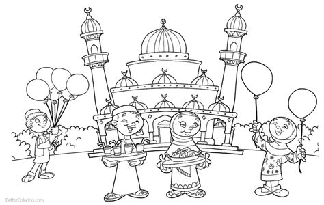 Ramadan Coloring Pages People At The Mosque Free Printable Coloring Pages