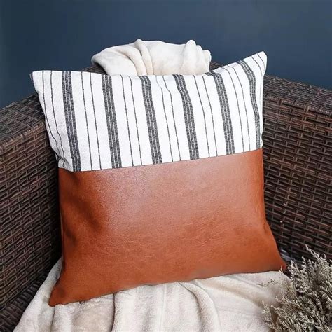Leather And Linen Home Accent Pillows Woodbe Co Turquoise Accent