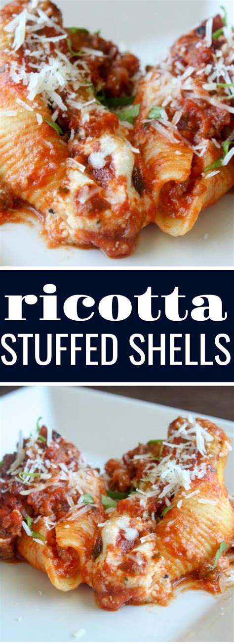 Ricotta Stuffed Shells Recipe Recipes Stuffed Shells
