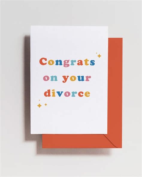 Congrats On Your Divorce Card Divorce Breakup Separation Etsy In 2021