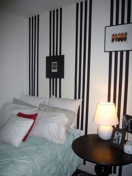 Elegant Girl Room With Black And White Vertical Striped