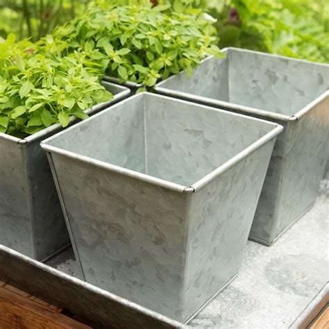 Buy Galvanised Square Pot