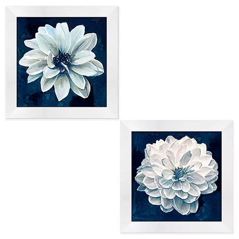 Indigo Floral Framed Wall Art Collection Bed Bath And Beyond