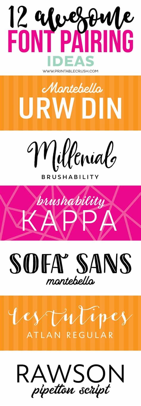 The fonts need to share some basic commonalities, while also preserving their sense of individuality. 12 Awesome Font Pairing Ideas for Designers - Printable Crush