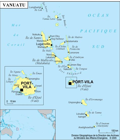 îles De Vanuatu Voyage Carte Plan