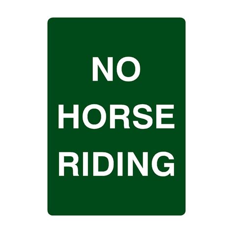 No Horse Riding Sign Portrait