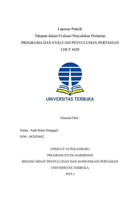 Laporan Praktik Andi Rinto Programa Dan Evaluasi Penyuluhan Pertanian